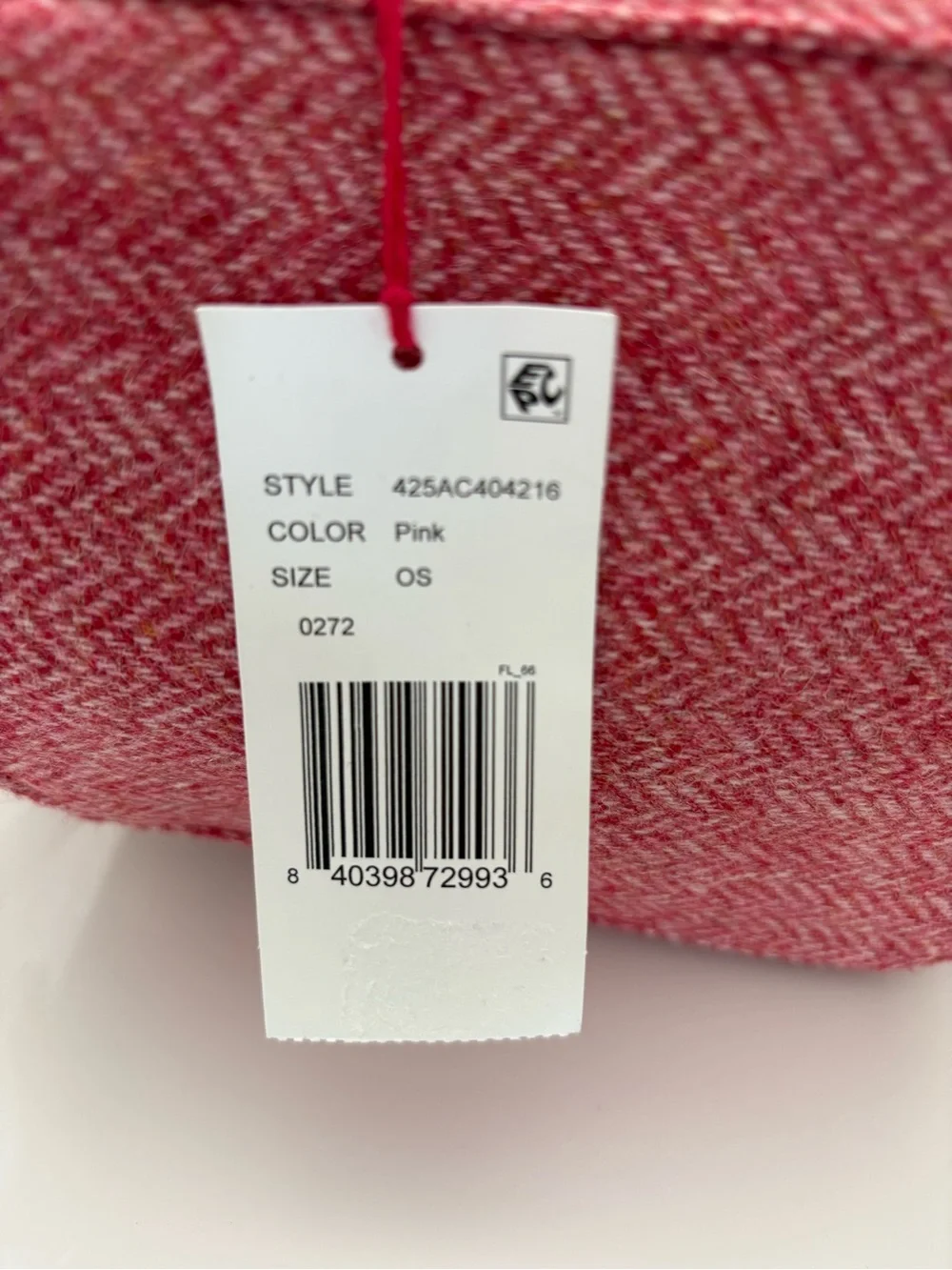 Frances Valentine Pink Wool Herringbone Boxy Satchel Bag